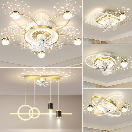 客厅灯风扇吸顶灯简约大气主灯创意花型星空家用灯具组合