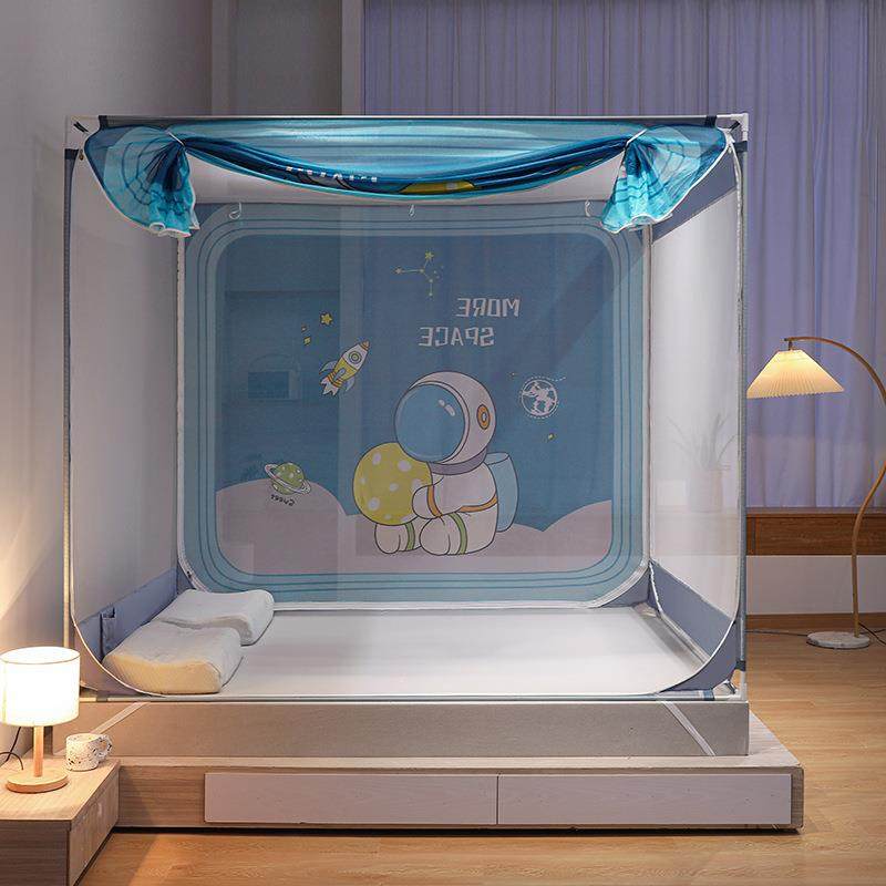 新款A类防摔蚊帐婴儿防掉床遮光防尘床笠款儿童加固加厚加密回低