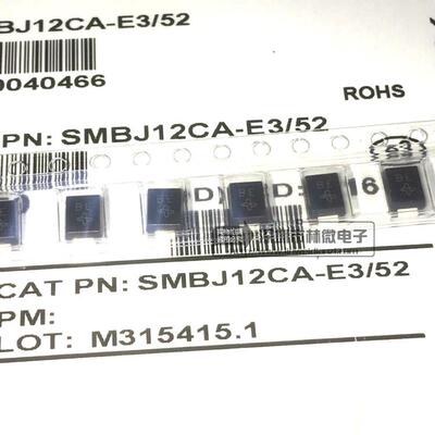 SMBJ12CA-E3/52 TVS瞬变抑制二极管600W DO-214AA 双向 丝印BE