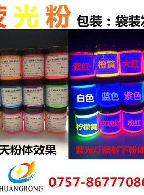 超亮艺术涂料荧光粉汽车白色树脂夜光发光油漆12色荧光颜料500g