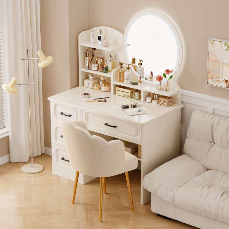 奶油风梳妆台卧室简约现代小型化妆柜一体化妆桌子化妆台,3C数码配件,其它配件,淘宝优惠券,粉丝福利购,淘宝优惠卷