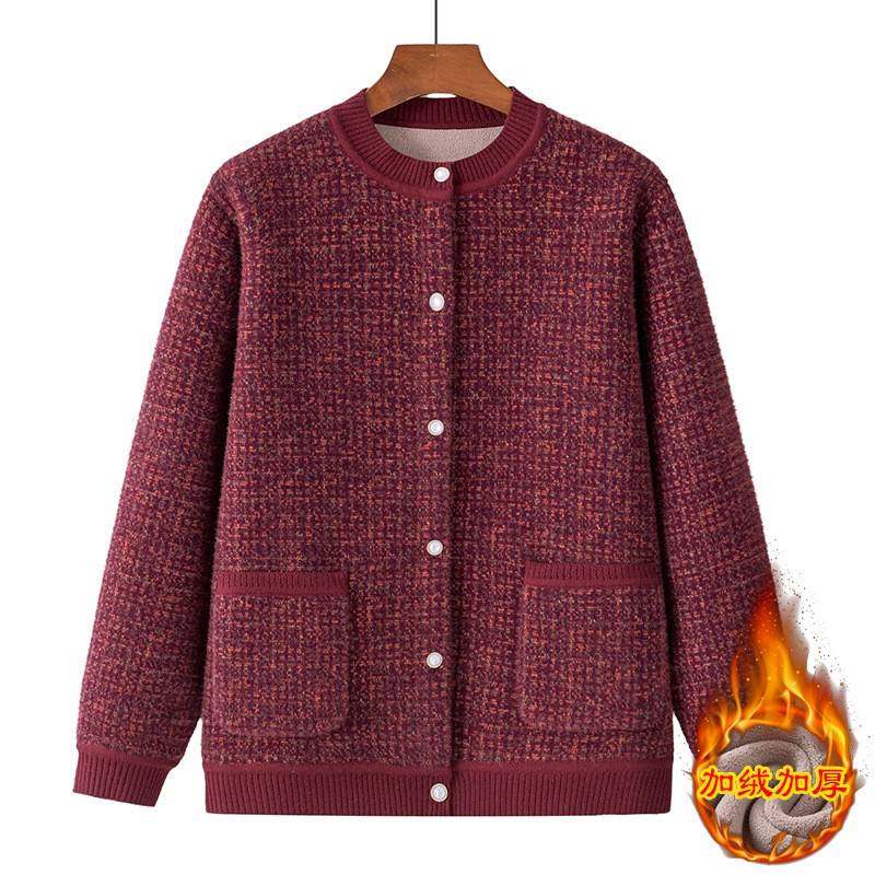 2026新款妈妈装冬装加绒开衫外套中老年人衣服女奶奶上衣加厚,女装/女士精品,中老年女装,淘宝优惠券,粉丝福利购,淘宝优惠卷