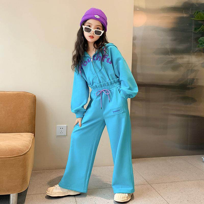 2026新款童装女童春装套装中大女童韩版宽松运动儿童阔腿裤两