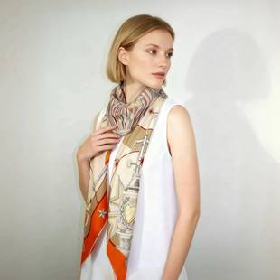 2026新款F气质真丝羊毛140双面异色大方巾