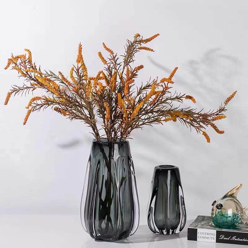 现代轻奢收口玻璃花瓶摆件插花客厅玄关茶几高级灰水养插花装饰,鲜花速递/花卉仿真/绿植园艺,割草机/草坪机,淘宝优惠券,粉丝福利购,淘宝优惠卷