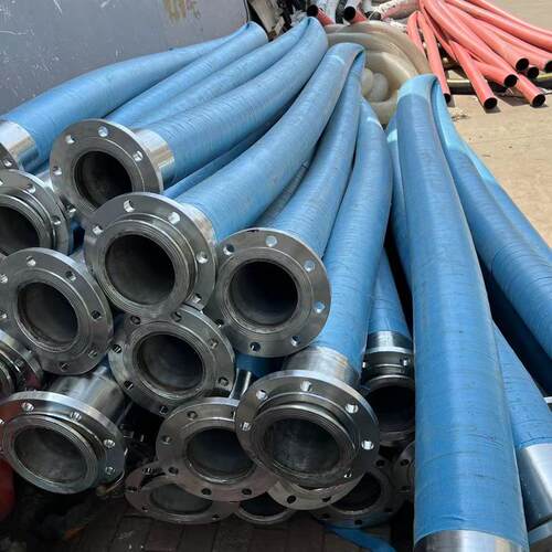 大口径吸排水泥沙高压胶管污水排水螺旋钢丝胶管法兰式输油输水管