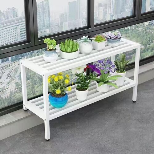 阳台窗台台沿高低腿铁艺单层双层花架加宽加高小户型窄低窗台加宽