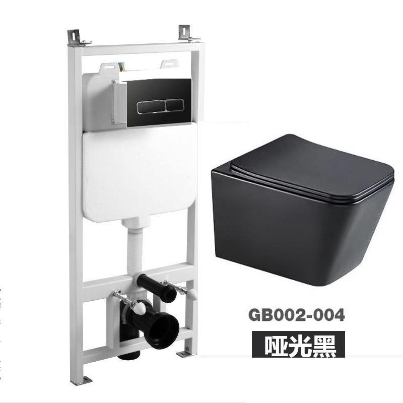 哑亚光黑挂便器入墙水箱高温不掉色方型挂便器挂厕