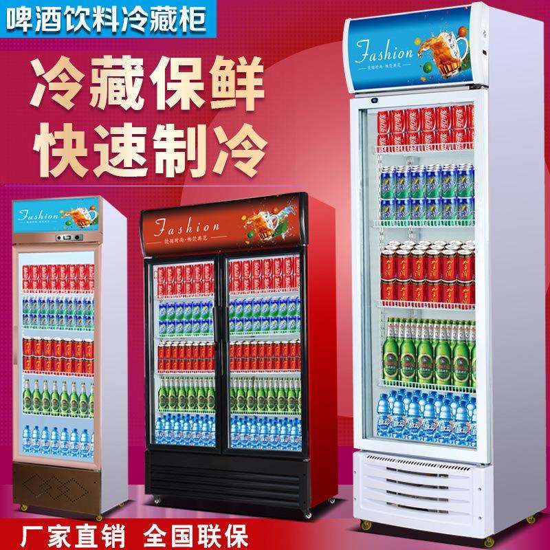 啤酒饮料冷藏展示柜立式商用冰柜水果蔬菜保鲜柜单双门超市冰箱