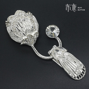 貂皮大扣裘皮皮草大衣装饰扣子纽扣水钻新款领口扣鸭嘴扣对扣