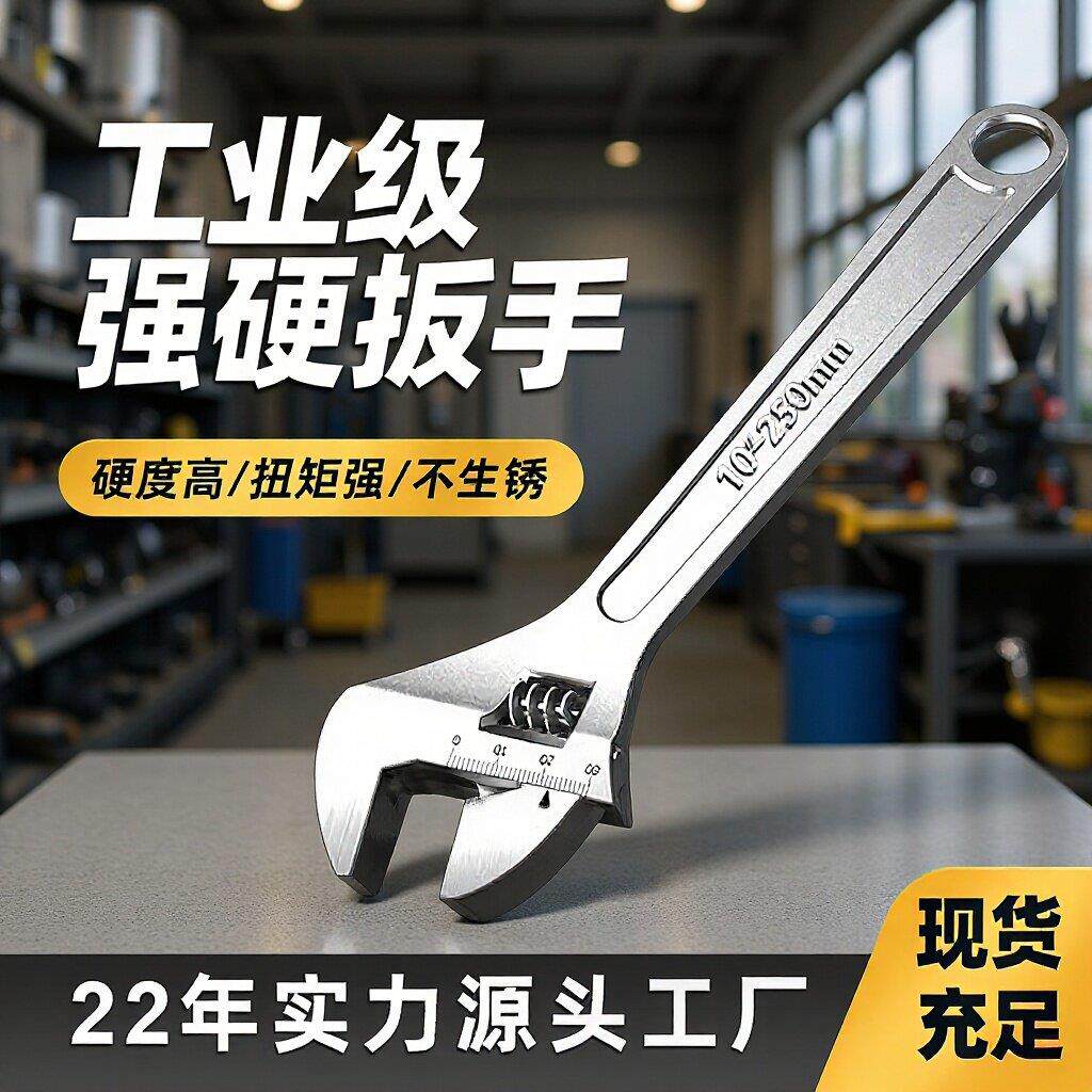 一件起批活动扳手6-24寸多用途活口手动扳手汽修五金工具扭力扳手
