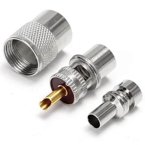PL259 UHF公头 接RG8X RG59 RG8 同轴射频线 3件套 两用 金针