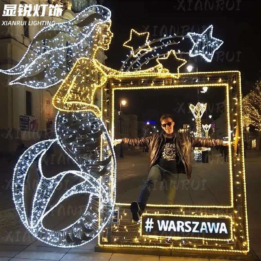 相框装饰灯留影拍照打卡led平面造型铁艺相片造型装饰灯路引招牌