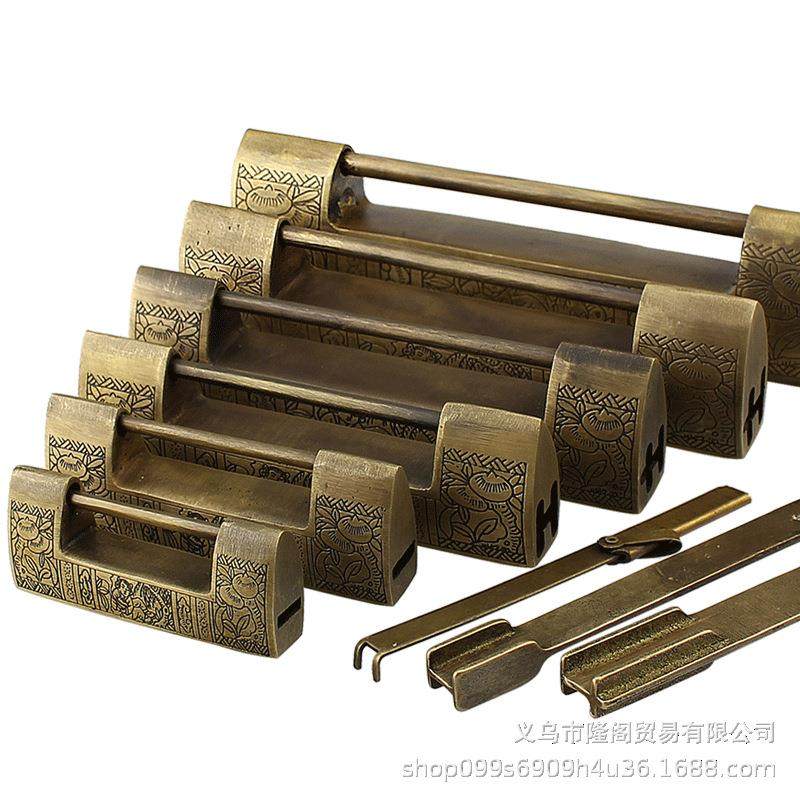 中式仿古横开挂锁箱锁纯铜柜刻花铜锁多尺寸老式小铜锁插销锁,鲜花速递/花卉仿真/绿植园艺,割草机/草坪机,淘宝优惠券,粉丝福利购,淘宝优惠卷