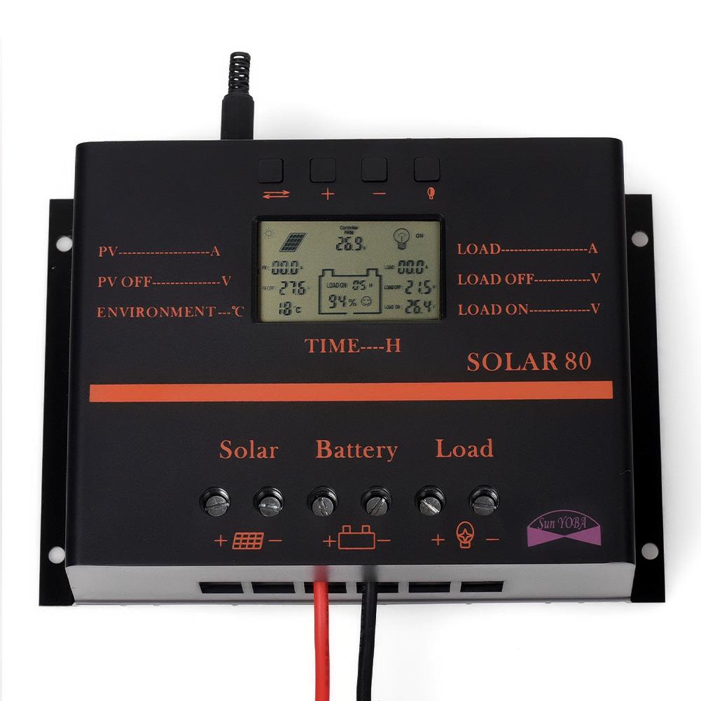 80A 12v/24v太阳能控制器光伏太阳能电池板充放电控制器