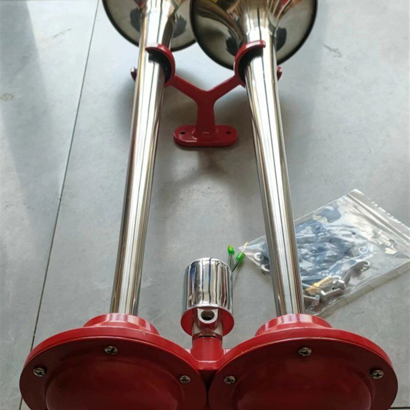新款货车12v24v超响电控汽笛喇叭高音防水金属双管通用型鸣笛