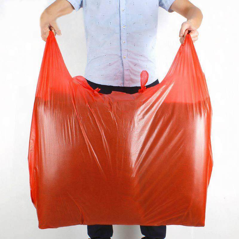 红色塑料袋特大号背心加厚手提收纳搬家大号方便服装打包超大胶袋