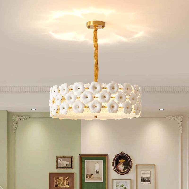 陶瓷吊灯法式复古Murano穆拉诺大厅灯2025年新款花朵客厅卧室灯具,家装灯饰光源,智能吊灯,淘宝优惠券,粉丝福利购,淘宝优惠卷