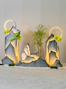 创意假山摆件室内景观枯山水造景楼梯底下面店铺橱窗装饰场景布置