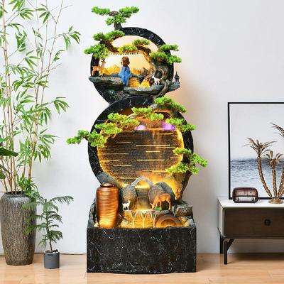 创意玄关喷泉家居中式造景客厅办公室开业礼品循环水加湿流水摆件