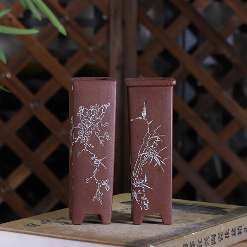 细签筒暖暖精品紫砂原矿绿盆景多肉绿植控养手工小花盆