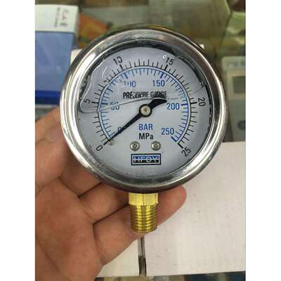 HFDY耐震压力表YN60 250BAR 25MPA 表盘60MM 1/4英制牙