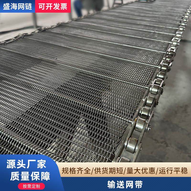 不锈钢链条式输送带钢丝网 金属传送带流水线链网 不锈钢网带