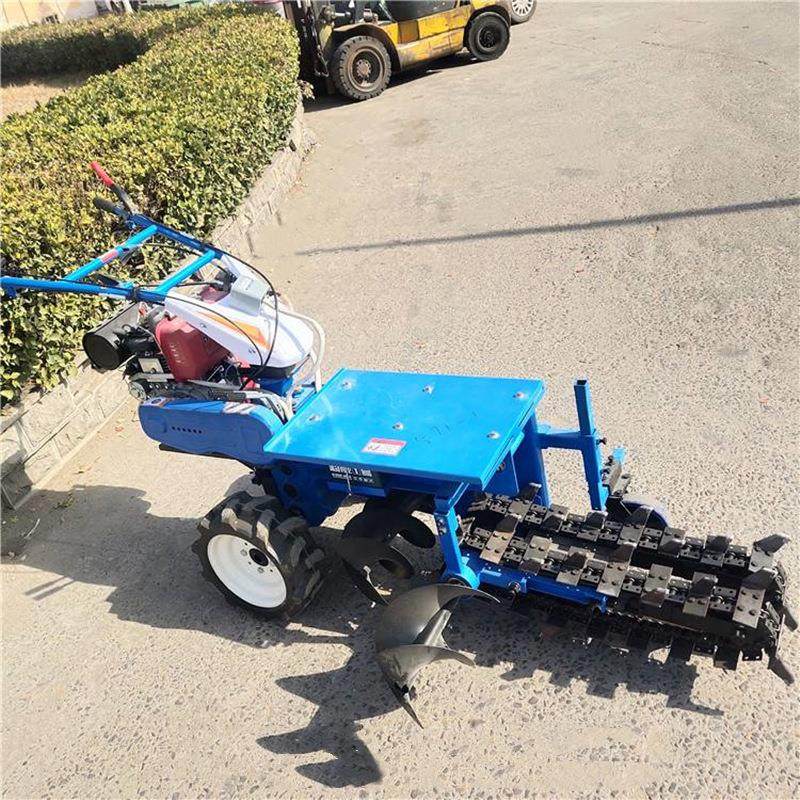 小型农用深沟打沟机 手扶开沟机配件链条齿轮 新款全自动沟槽机