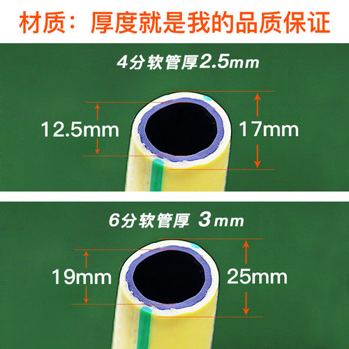 吉瑞源橡胶浇花水管 防冻花园高压4分软管 防爆PVC水管洗车工具