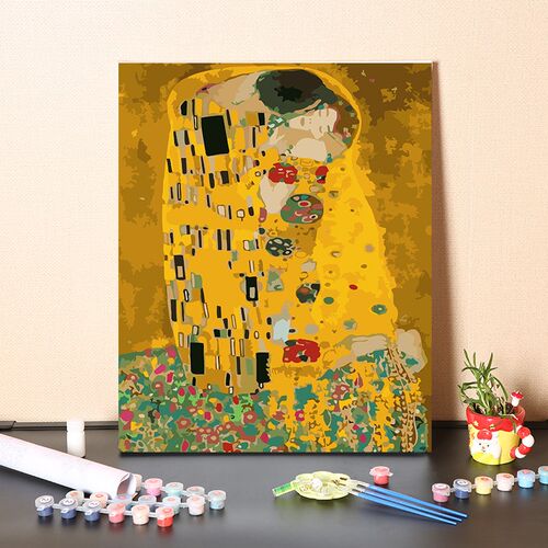 数字油画diy手工填充世界名画母子客厅卧室装饰画手绘涂色油彩画