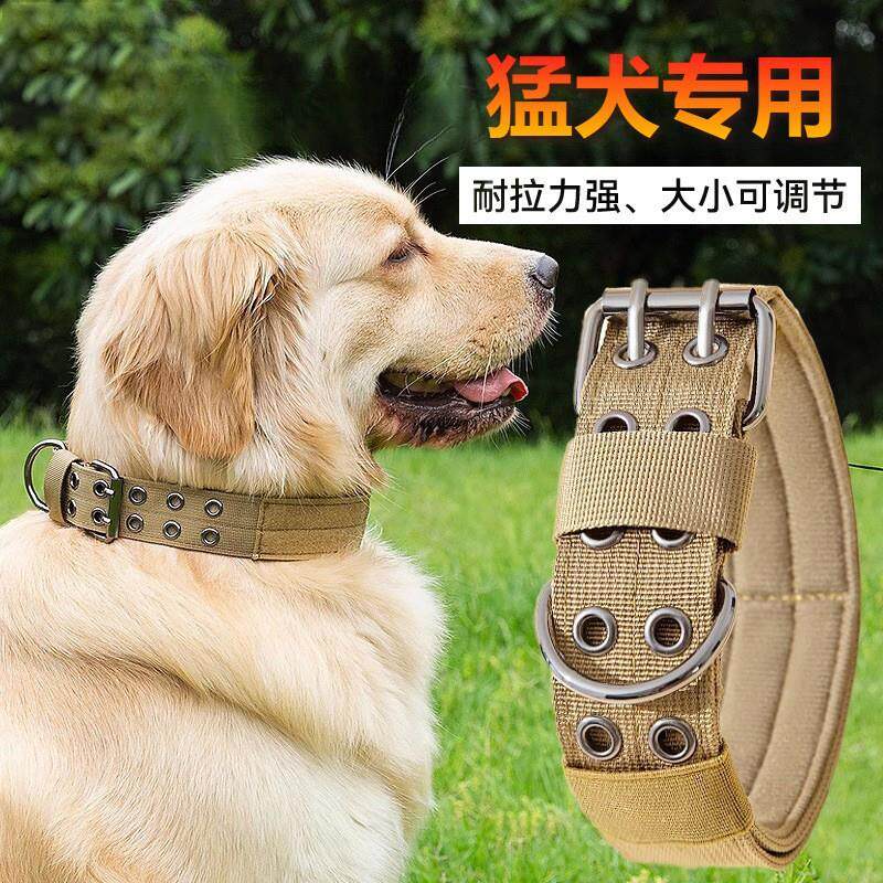 跨境爆款战术项圈中大型犬五档可调节金属项圈耐咬防爆冲狗狗项圈