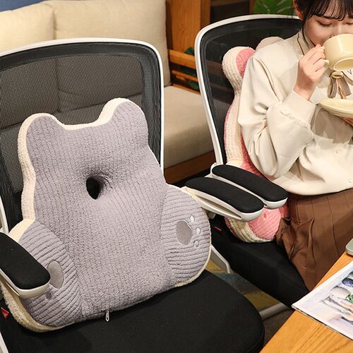 座椅靠垫办公室腰靠工位久坐护腰床头沙发抱枕可爱汽车靠腰枕靠背