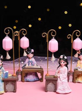 ins风少女心礼品宫廷古风琴棋书画小夜灯格格汉服女孩系列氛围灯