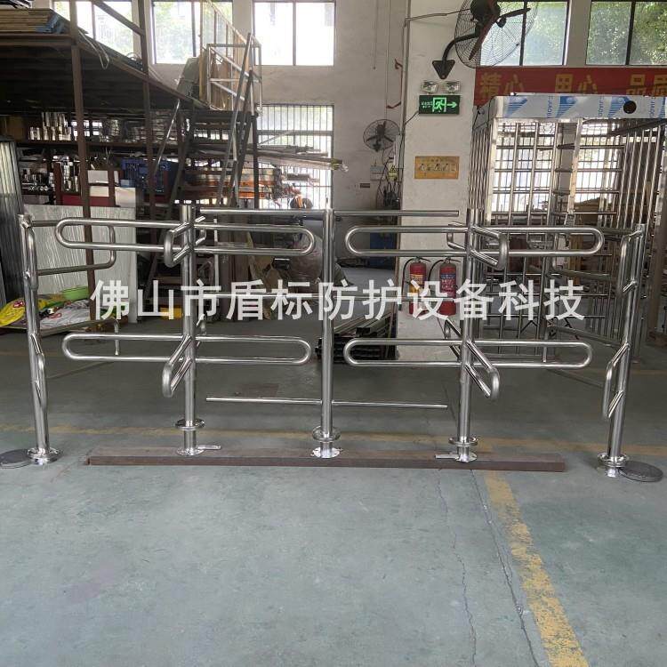 手推转闸 半高矩形单向导向旋转门 不锈钢禁行通道 手动旋转滚匝