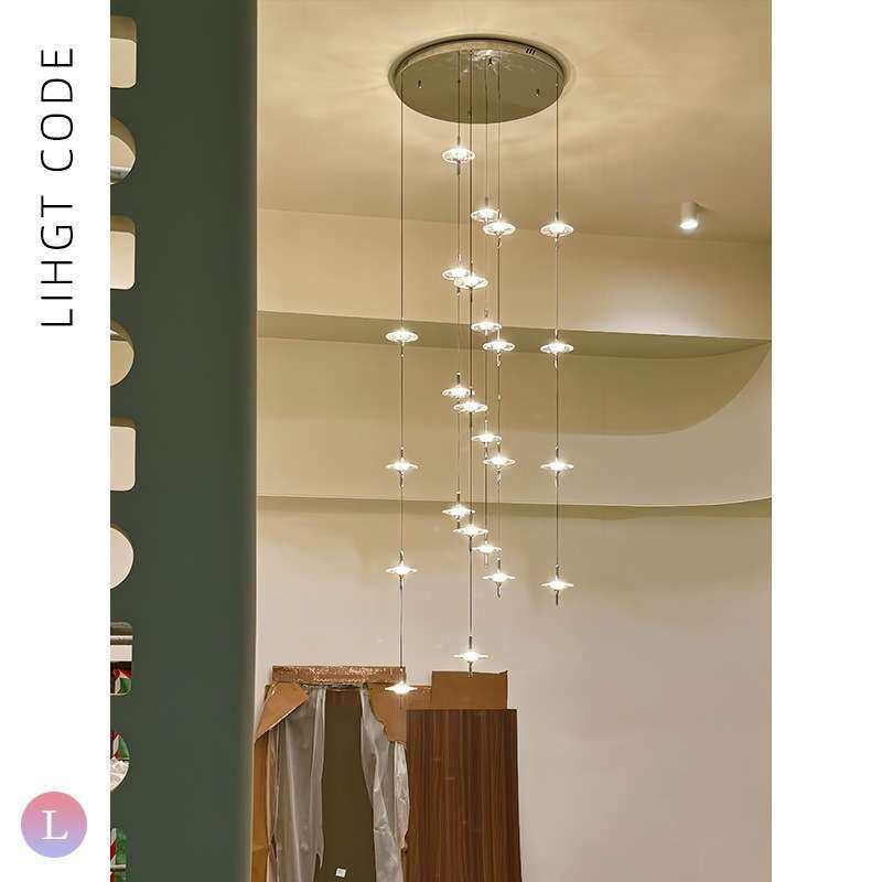 客厅水晶吊灯复式楼抄现代楼梯吊灯挑空别墅轻奢来loft作业极简,3C数码配件,其它配件,淘宝优惠券,粉丝福利购,淘宝优惠卷