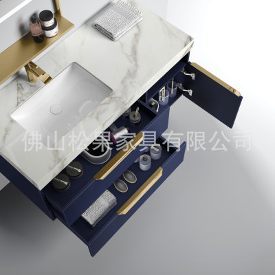 酒店批发厂家免漆板浴室柜带镜子壁挂浴室柜 bathroom cabinet