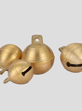 厂家黄铜铃铛地球铃铛狗铃铛牛马羊大号黄铜铃铛开口圆铃铛