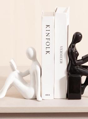 轻奢摆件高端现代书挡人物摆件家居客厅电视酒柜办公室书房装饰品