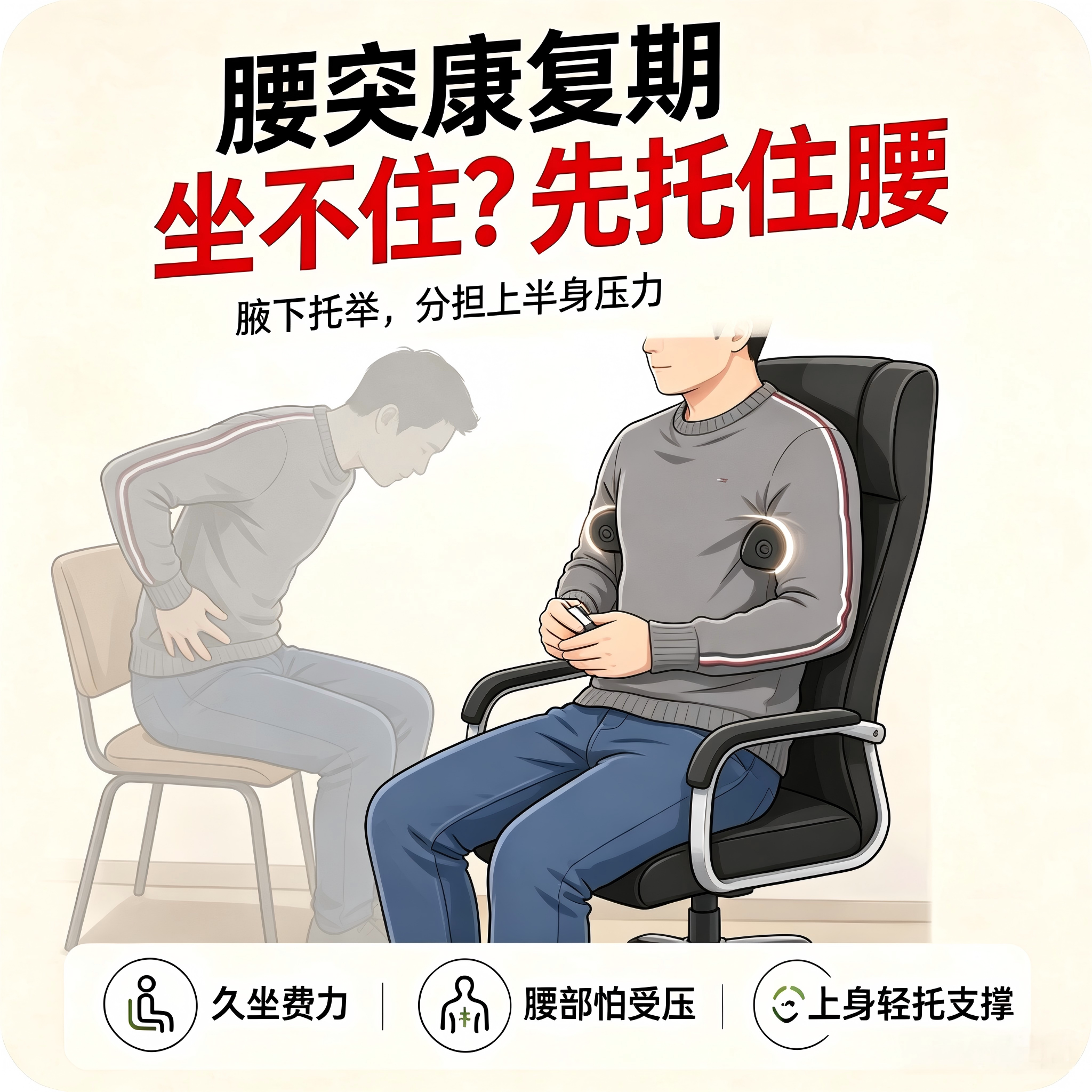 久坐腰痛椎间盘突出尾椎骨骨折坐垫腰椎术后减压护腰护尾椎座垫