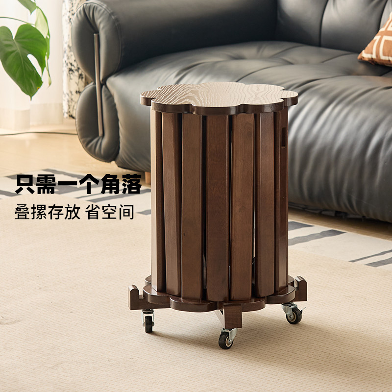 实木凳子可叠放可移动叠叠凳带轮胡桃色堆叠凳子高级感餐厅备用凳,住宅家具,其它凳子,淘宝优惠券,粉丝福利购,淘宝优惠卷