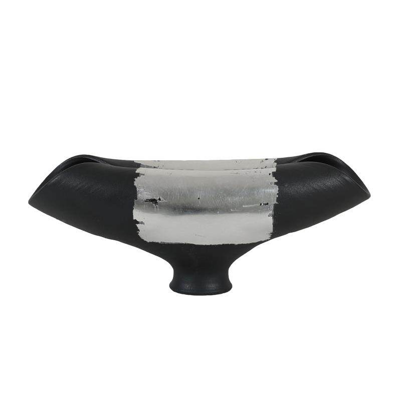 现代新中式手工陶瓷银灰色罐形花器花瓶创意摆件桌面餐厅样板间,家居饰品,装饰摆件,淘宝优惠券,粉丝福利购,淘宝优惠卷