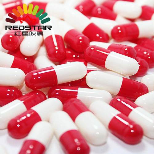 0#红白明胶空心胶囊壳空胶囊装粉壳胶囊壳可印字空壳