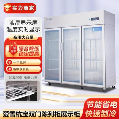 爱雪杭宝双门陈列柜大三门展示柜陈列柜冷藏冰箱点菜柜商用冷冻柜