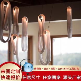 新中式 售楼部沙盘展厅大厅吊灯商业大夏酒店大堂所造型灯工程