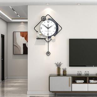 现代个性 饰挂钟表客厅简约 创意时钟高级感挂墙家用餐厅玄关背景装
