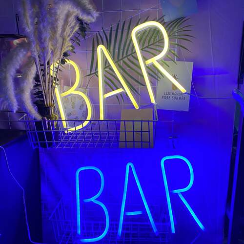 LED亚克力透明背板BAR霓虹灯造型灯卧室房间布置氛围灯装饰ins灯