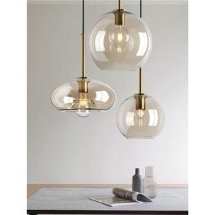 餐厅吊灯现代简约北欧创意个性 创意极简餐桌饭厅吧台玻璃吊灯具