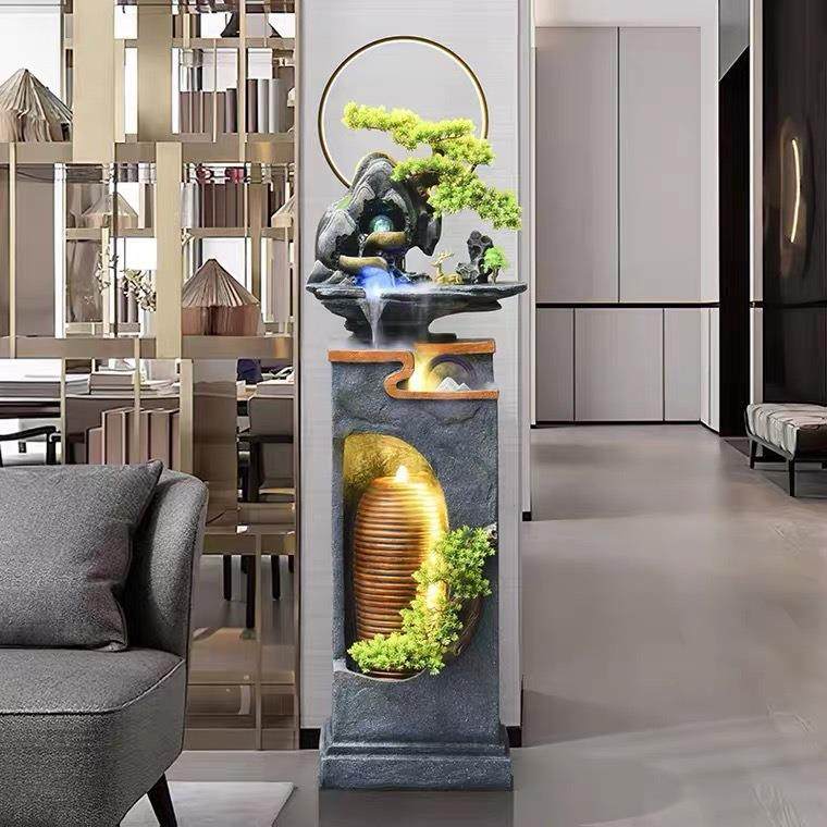 假山循环流水喷泉摆件家居现代创意电视柜旁边玄关客厅办公室招财,家居饰品,流水摆件,淘宝优惠券,粉丝福利购,淘宝优惠卷