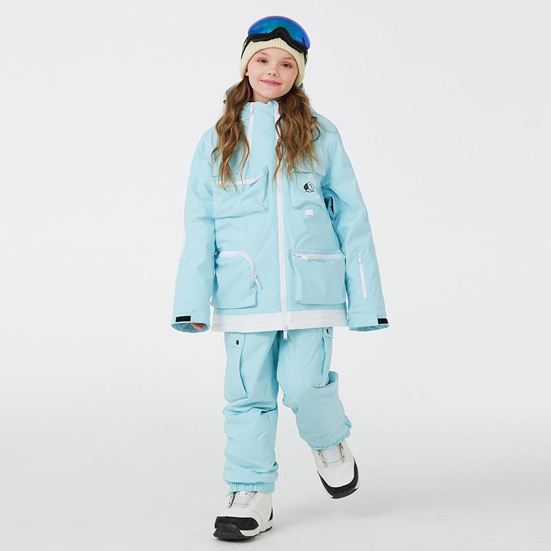 儿童滑雪服套装男童女童冬季户外防水保暖加厚单板双板儿童滑雪服