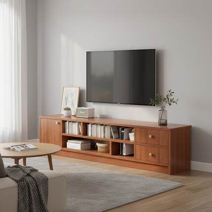 电视柜收纳柜现代简约实木小户型客厅家用轻奢风落地储物柜置物柜